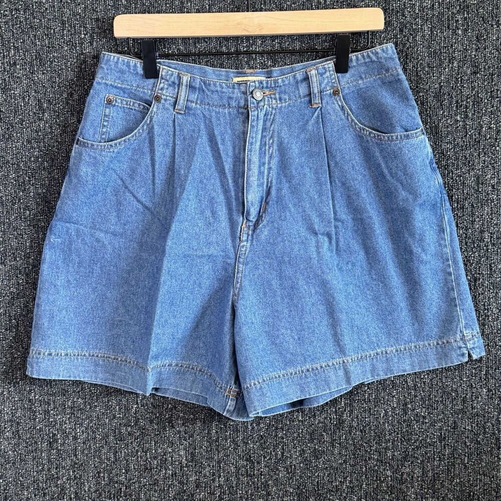 Northwest Blue Vintage Pleated Denim Mom Shorts Women’s Size 14 Cottagecore